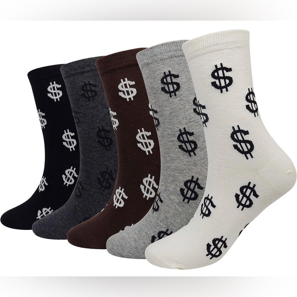 Dollar Sign Socks Adult Neutral Colors